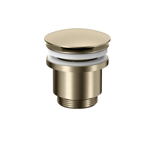 Herzbach LIVING Ablaufventil mit/ohne Staufunktion rund Brass Steel, 11.462500.1.41