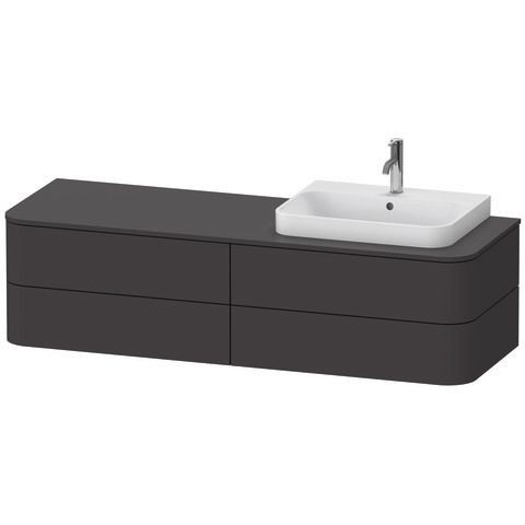 Duravit Happy D.2 Plus Konsolenwaschtischunterbau wandhängend Graphit Supermatt 1600x550x408 mm - HP