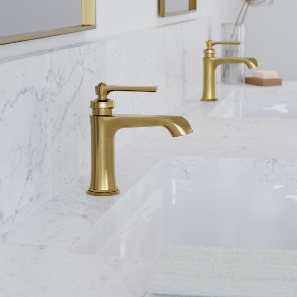 Steinberg Serie 350 Waschtischarmatur ohne Ablaufgarnitur, mit Flexschläuchen 3/8", brushed gold, 35
