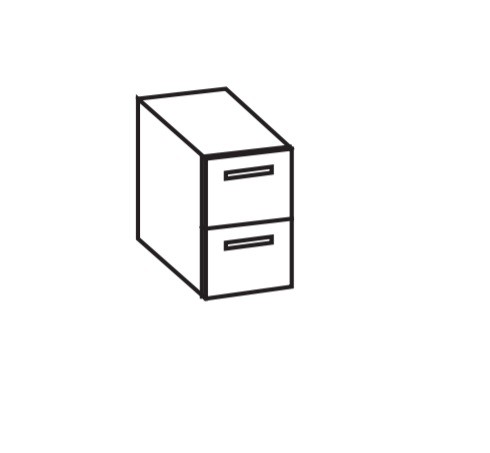 Artiqua 300 Unterschrank, Anthrazit Hochglanz, 300-U2L-2-30-7015-51