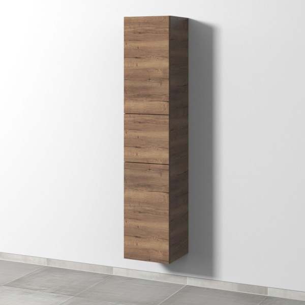 Sanipa 3way Hochschrank mit 2 Türen und 1 Auszug, Eiche-Tabak