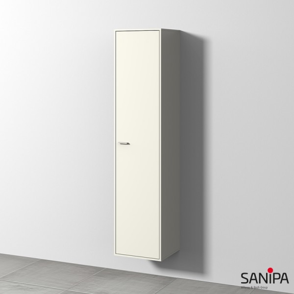 Sanipa Vindo Hochschrank mit 1 Tür, Naturweiß-hochglanz