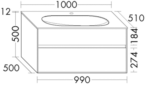 Burgbad Glas Waschtisch-Set rc40 Eiche Weiß/Schilf Hochglanz, SGAQ100F4612A0048