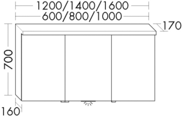 Burgbad Spiegelschrank Lin20 Acryl/Lack Matt 700x600x170 Trend-/RAL-Farbe Matt, SPQL060F5383