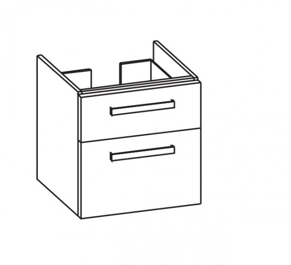 Artiqua 413 Waschtischunterschrank für Renova Plan 222256, 222257 Eiche Weiß quer NB, 413-WU2L-3-K53