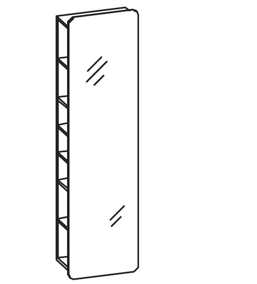 Artiqua 400 Spiegelregal, Castello Eiche quer NB, 400-HSR-1-45-426