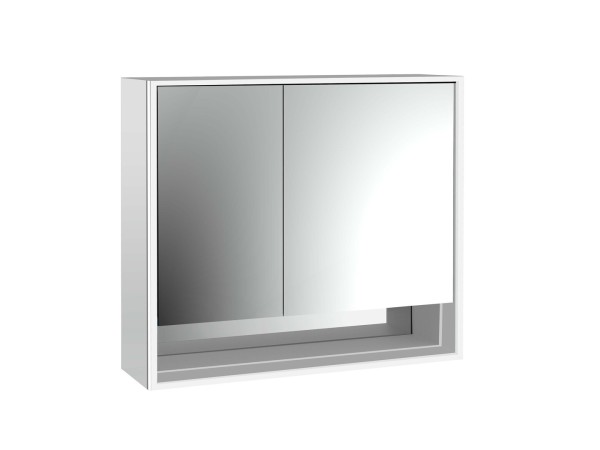 emco LED-Lichtspiegelschrank Loft mit Unterfach Aufputz, 800 mm, 2-türig, breite Tür rechts Rückwand