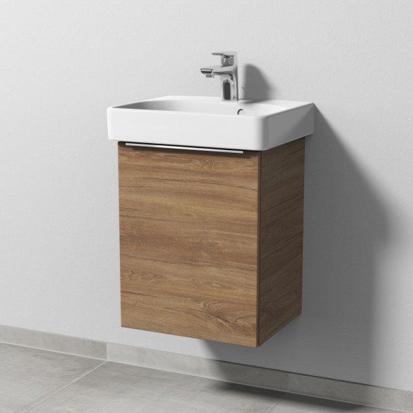 Sanipa 3way Waschtischunterbau zu Geberit Smyle Square Waschtisch mit 1 Tür, Eiche-Kansas
