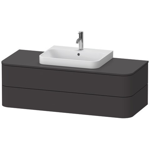 Duravit Happy D.2 Plus Konsolenwaschtischunterbau wandhängend Graphit Supermatt 1300x550x408 mm - HP