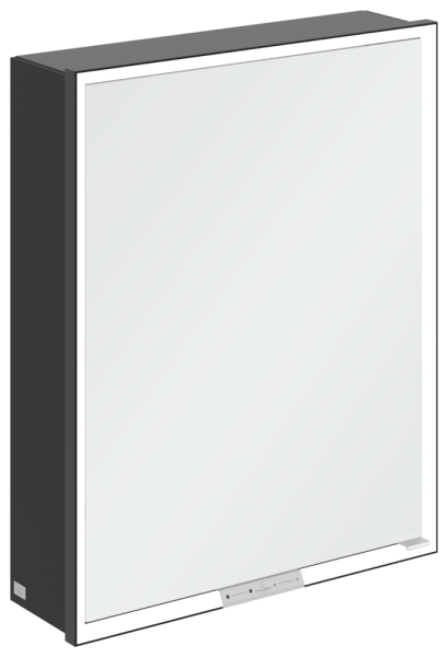 Villeroy & Boch Aufputz-Spiegelschrank My View+ B4816L 600x750x168mm m. Bel. Volcano Black