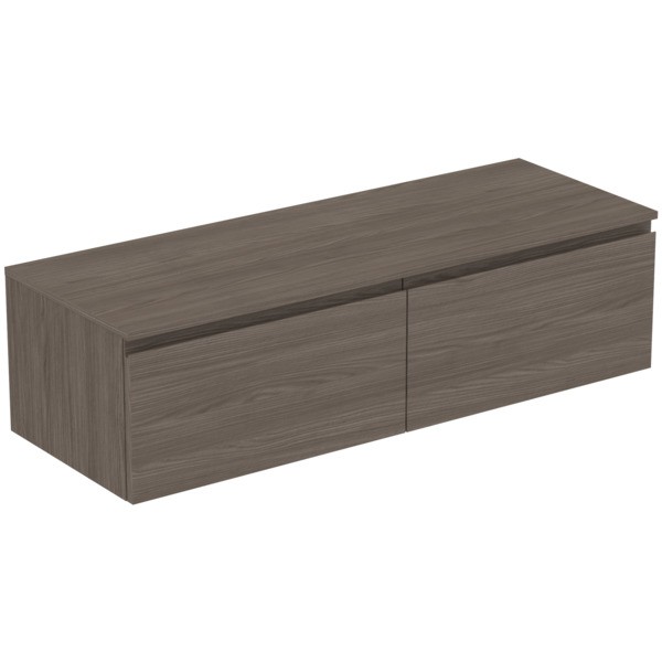 Ideal Standard Waschtischunterschrank Finesse o.Ausschnitt 1402x505x378mm 2 Auszüge Ulme dunkel, E34