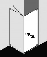 Vorschau: Kermi Pendeltür Raya 1KR Vorschau: Kermi Pendeltür Raya 1KR 1030x2000, silber hochglanz, ESG Opaco mit KermiClean, RA1KR