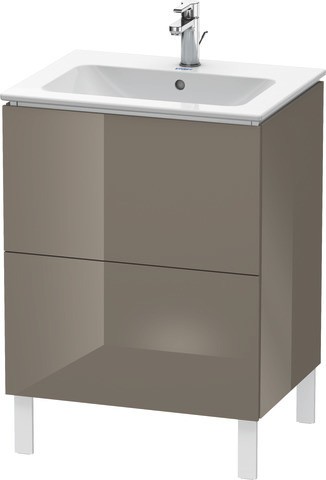 Duravit L-Cube Waschtischunterbau bodenstehend Flanell Grau Hochglanz 620x481x704 mm - LC6625089890A