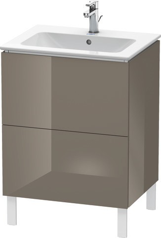 Duravit L-Cube Waschtischunterbau bodenstehend Flanell Grau Hochglanz 620x481x704 mm - LC662508989