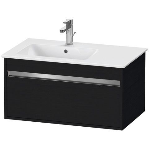 Duravit Ketho Waschtischunterbau wandhängend Eiche Schwarz Matt 800x475x410 mm - KT641901616