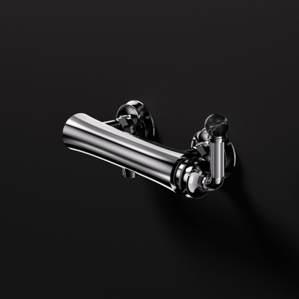 Steinberg Serie 355 Aufputz-Einhebelmischer 1/2" für Dusche, Chrom / Nero Marquina