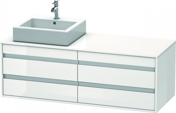 Duravit Ketho Konsolenwaschtischunterbau wandhängend Weiß Hochglanz 1400x550x496 mm - KT6657L2222