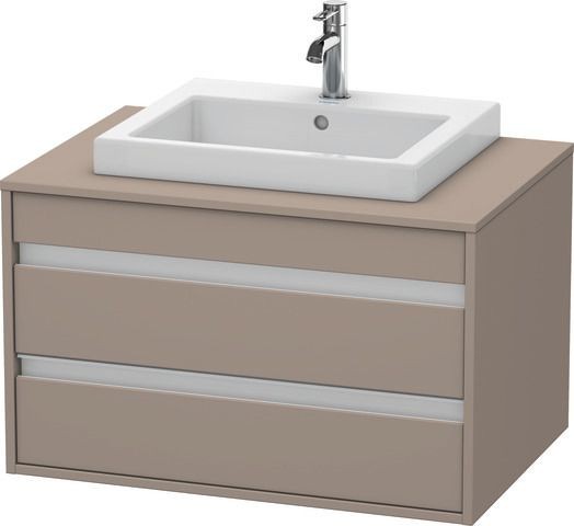 Duravit Ketho Konsolenwaschtischunterbau wandhängend Basalt Matt 800x550x496 mm - KT675404343
