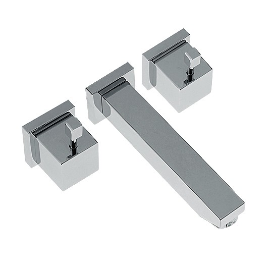 KAJA-Aquadrat Unterputz-3 Loch-Wand-Waschtischbatterie Ausladung 165 mm., chrom
