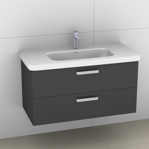 Artiqua 411 Waschtischunterschrank für DuraStyle 232010 Anthrazit Glanz, 411-WU2L-D44-7065-51