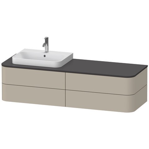 Duravit Happy D.2 Plus Konsolenwaschtischunterbau wandhängend Taupe Seidenmatt 1600x550x408 mm - HP4