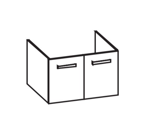 Artiqua 411 Waschtischunterschrank für Me by Starck 233683 Weiß Matt Select, 411-WU2T-D54-7161-171