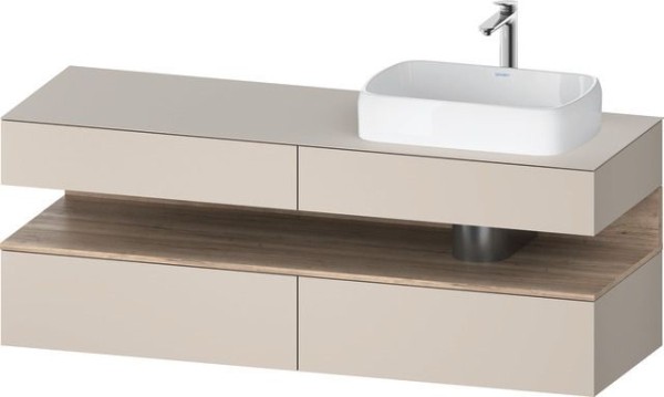Duravit Qatego Konsolenwaschtischunterbau wandhängend Taupe Matt 1600x550x600 mm - QA4778055910010