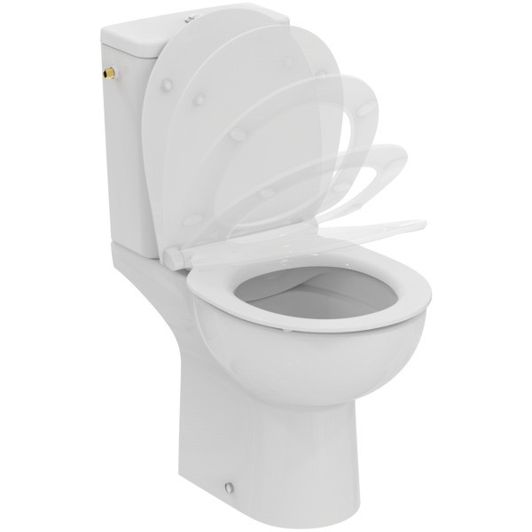 Ideal Standard WC-Paket Eurovit m.Standtiefspül-WC Spülkasten Zulauf oben und WC-Sitz Weiss, W843301