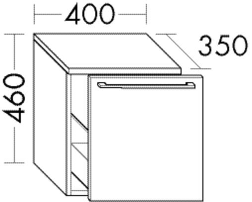 Burgbad Unterschrank Cube PG3 460x400x525 Anthrazit Hochglanz, USID040F3805