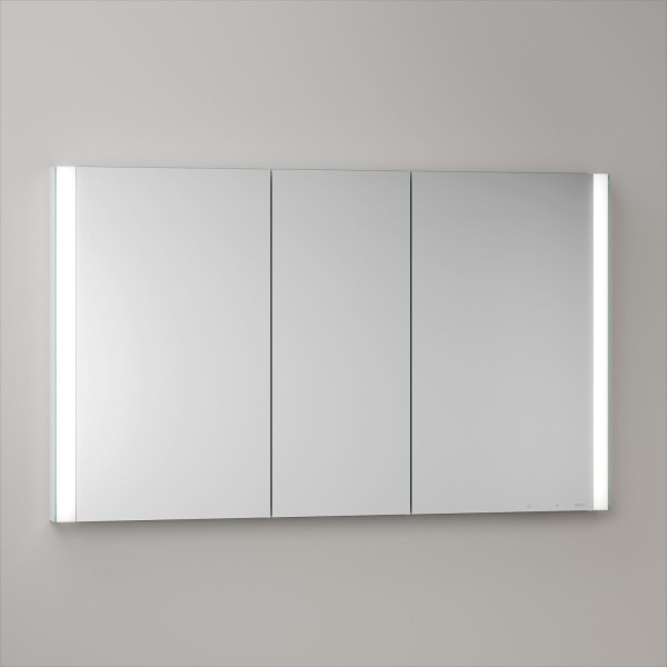 KEUCO Royal Atlas LED Spiegelschrank 120 x 71 x 11,5 cm mit 3 Türen, Spiegelheizung, Unterputz