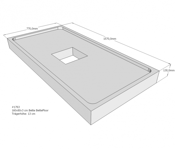 Neuesbad Wannenträger für Bette Floor 1600x800