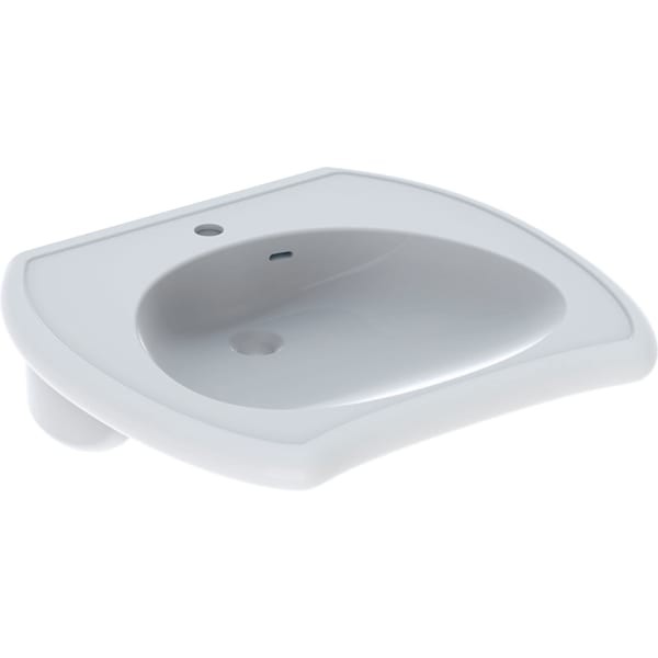 Geberit Vitalis Waschtisch, barrierefrei, 65x60cm mit Hahnloch, m. Überlauf, weiss, 121766000