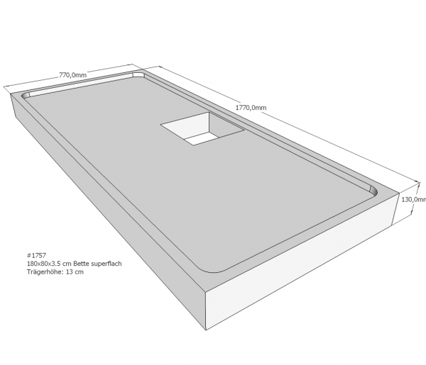 Neuesbad Wannenträger für Bette superflach 180x80x3,5