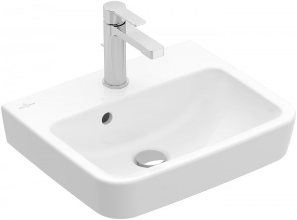 Villeroy & Boch Handwaschbecken O.novo 500x370mm Eckig 1HL. m. ÜL. Weiß Alpin CeramicPlus, 434450R1