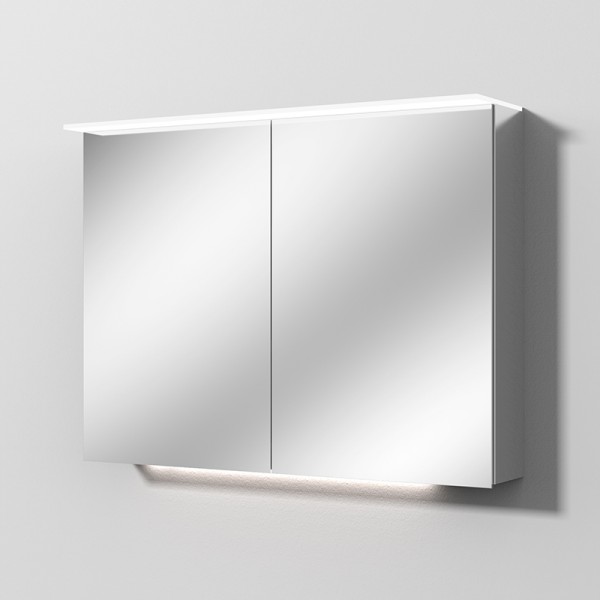 Sanipa Reflection Aluminium-Spiegelschrank ANNY 100 mit LED-Lichtsegel, AU3549Z