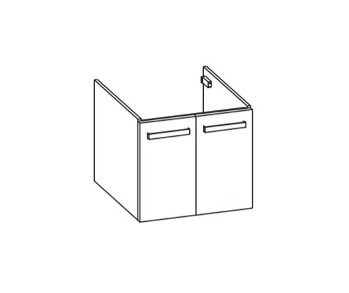 Artiqua 411 Waschtischunterschrank für Vero AIR 235060 Anthrazit Hochglanz, 411-WU2T-D78-7015-51