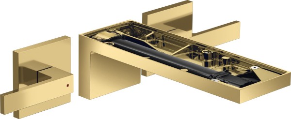 Hansgrohe 3-Loch Waschtischarmatur AxMyEdition F-Set Wandmontage o.Platte, polished gold optic, 4708