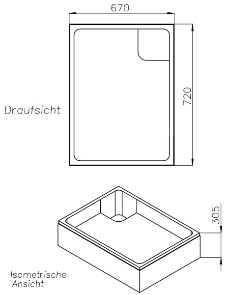 Neuesbad Wannenträger für Bette flach 70x75x15