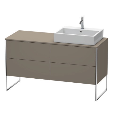 Duravit XSquare Konsolenwaschtischunterbau bodenstehend Flanell Grau Seidenmatt 1400x548x778 mm - XS