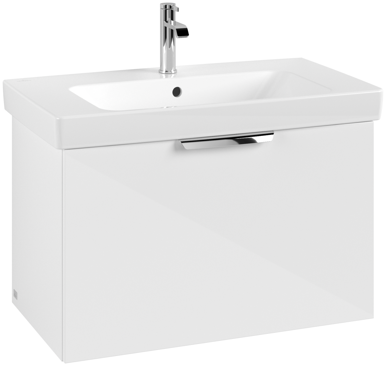 Villeroy & Boch Set LineUp 800mm mit Spiegelschrank Glossy White S00806DHR1