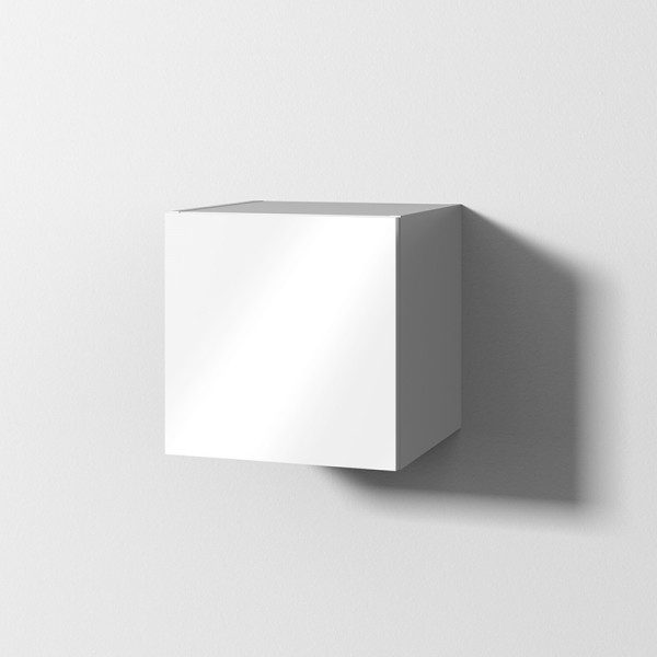 Sanipa Cubes Regalmodul mit 1 Tür, Weiß-Hochglanz, CT12082