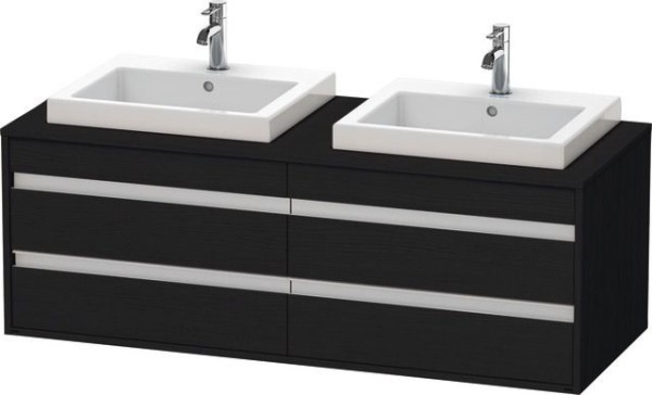 Duravit Ketho Konsolenwaschtischunterbau wandhängend Eiche Schwarz Matt 1400x550x496 mm - KT6757B161