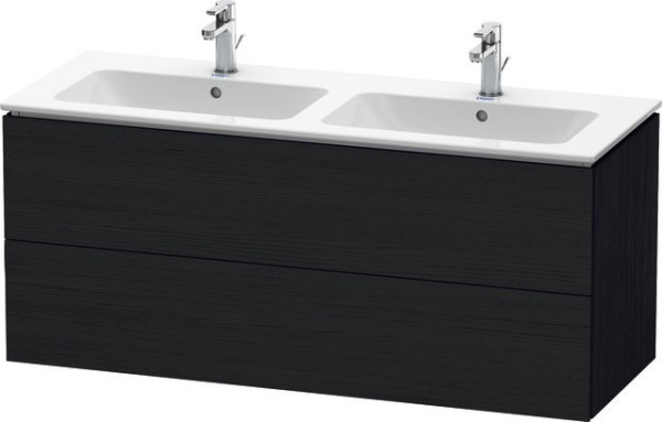 Duravit L-Cube Waschtischunterbau wandhängend Eiche Schwarz Matt 1290x481x550 mm - LC625801616