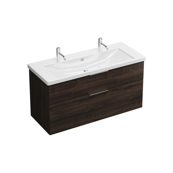 Burgbad Keramik Waschtisch-Set Eqio Marone Dekor Trüffel/Alpinweiss, SEYR123F2012C0001