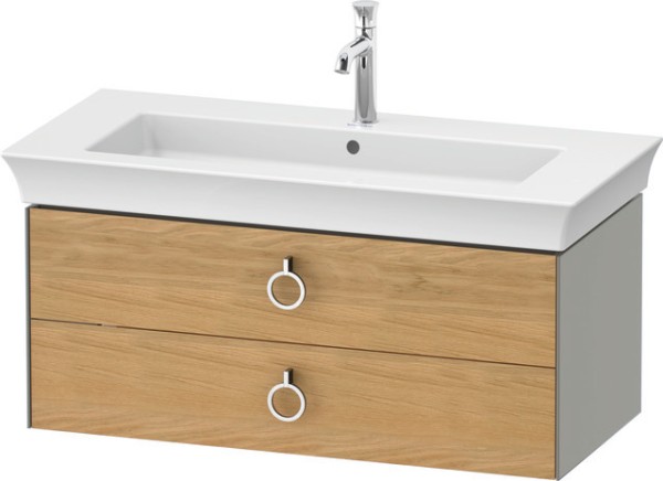 Duravit White Tulip Waschtischunterbau wandhängend Natur Eiche & Stein Grau Matt & Seidenmatt 984x45