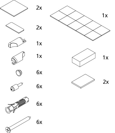 Kermi EBRA023 Set Montagekleinteile, silber hochglanz, 2535206