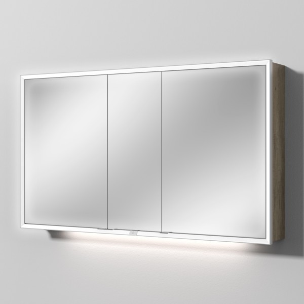 Sanipa Reflection Spiegelschrank MILO 130 mit LED-Beleuchtung, Eiche-Nebraska, AU03737
