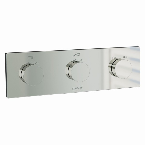 Kludi PushTronic Elektronisches Unterputz-Thermostat mit Feinbauset Chrom, 3830005-00