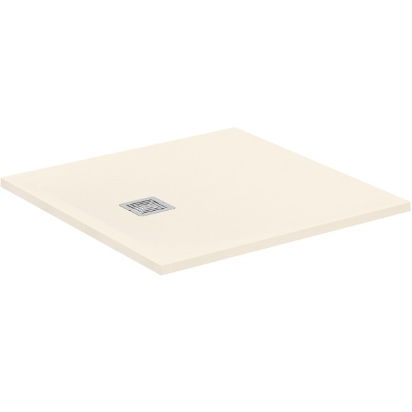 Ideal Standard Quadrat-Duschwanne Ultra Flat S + 900x900mm Abl.25cm Mitte/Seite Sand, T5597FT