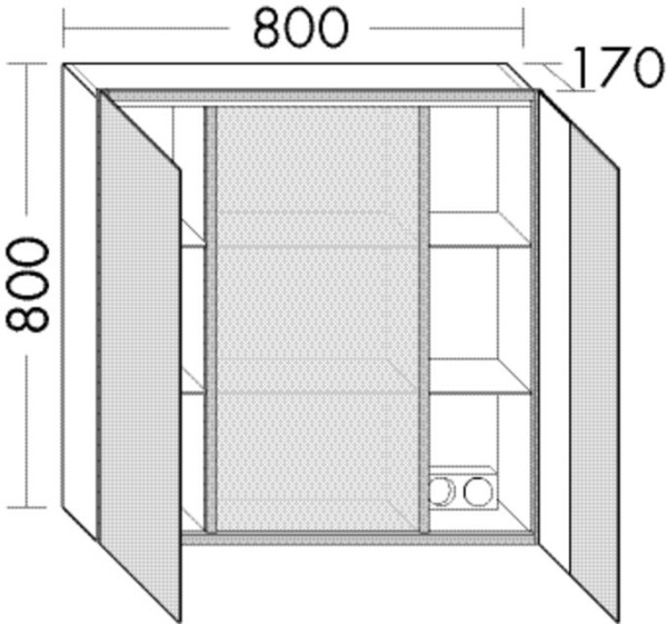 Burgbad Spiegelschrank RL30 800x800x170 RL30, SPLQ080LPN451